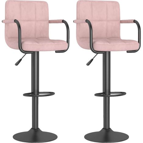 Maison Exclusive - Sgabelli da Bar 2 pz Rosa in Velluto (1/5)