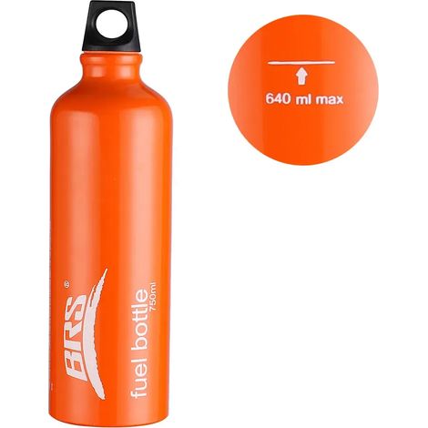 Bouteille de combustible en aluminium BRS pour huile, alcool, essence, diesel, kérosène, idéale pour les réchauds de camping à combustion (530 ml/750 ml/1000 ml) et les pique-niques en plein air. (1/2)