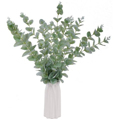 12 branches d'eucalyptus artificielles, décoration de feuilles d'eucalyptus (1/5)