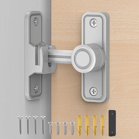Verrou de porte coulissante à 90 degrés, verrou de porte de grange, verrou de portail pliant pour grange, jardin, salle de bain, extérieur, garage, fenêtre