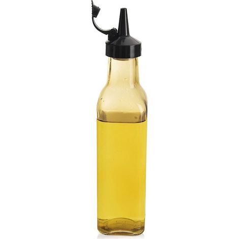 Bouteille dhuile dolive avec dosage refermable 265 ml verre jaune (1/5)