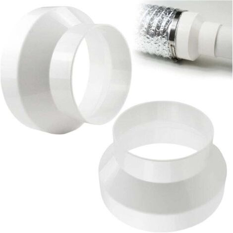 2 pcs Réducteur de Conduits en ABS Adaptateur de Conduit 150mm à 100mm Réduction de Ventilation pour Extracteur D'Air Conduit de Ventilation (1/4)