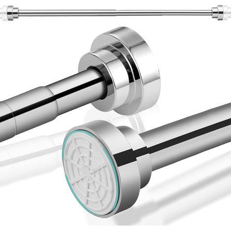 Tringle de garde-robe télescopique, tringle à rideau de douche, tringle à rideau, barre de traction réglable en acier inoxydable (argent, 55-85 cm)