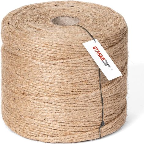 Stanke Cordelette 4mm en Jute 300 m – Fil pour macramé, Ficelle Cadeau Emballage – Corde macramé, Ficelle Jute pour des projets créatifs DIY – Matériau Naturel, résistant, Style Rustique