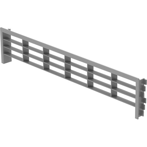 SOTECH Lüftungsgitter für Sockelleisten 396 x 83 mm (Einlassmaß 384 x 75 mm) Abluftgitter passend für Blendendicke 13, 16 und 19 mm, für den Einsatz in Küche & Bad, grau (1/4)