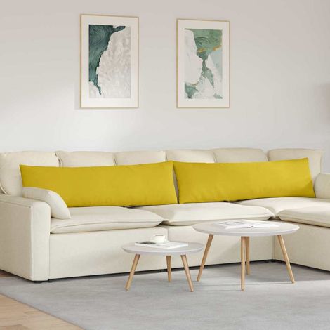 Sofakissen 2 Stück Gelb 145 x 40 cm Cordstoff