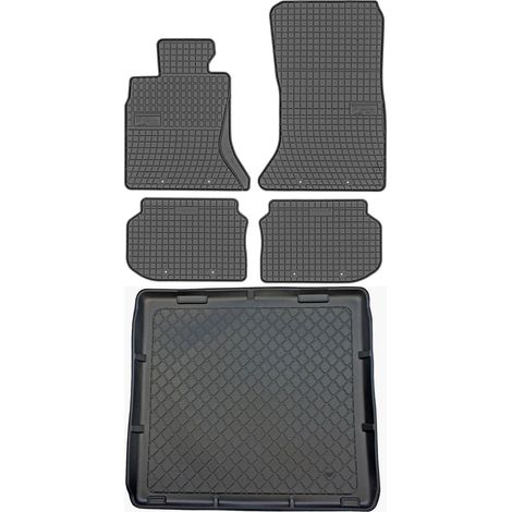 BMW Serie 5 F11 Familiar (junio de 2010 a 2013) - Juego de alfombrillas de goma para coche + alfombrilla para maletero.