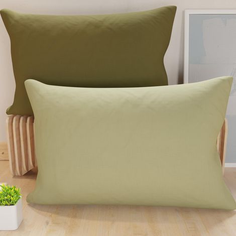 Lot de 2 Taies d'oreiller de Lit 70x50 cm, Housses de Coussin Unies Double Face Taupe Boue, Taie Oreiller 100% Microfibre Hypoallergénique