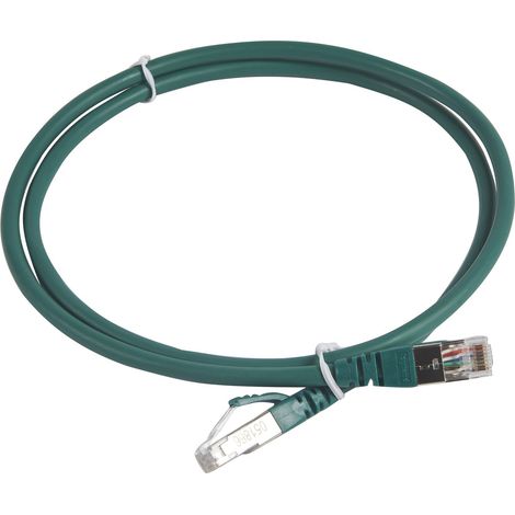Cordon de brassage et utilisateurs RJ45 LCS³ catégorie 6A S/FTP blindé impédance 100ohms Longueur 1m LSOH RAL6026 LEGRAND 051866 (1/2)