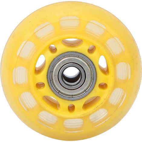 4 roulettes Divers accessoire de portail, PU jaune, 64 x 24 x 8 mm, roulement 608ZZ ABEC-7, pour chariots à bagages et patins (1/5)