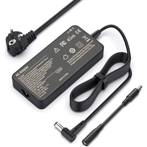 120W Chargeur Ordinateur Portable pour ASUS A15-120P1A PA-1121-28 ADP-120RH B VivoBook Pro 15 N580VD N580V N705UD x705uv FX504 UX510UW N752VX N552VX Rog G551 G552 GL552 GL752 19V 6,32A (1/5)