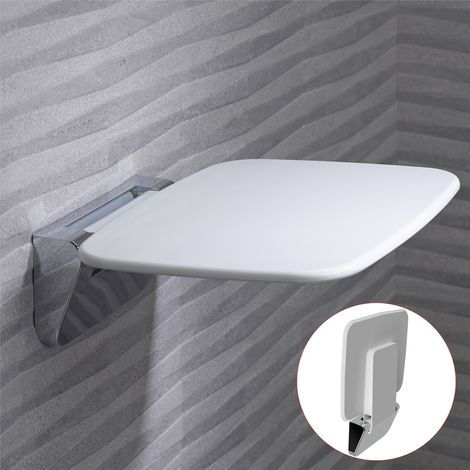 Roper Rhodes Premium Wall Mounted Shower Seat Fold Away Compact Chrome White (1/5)