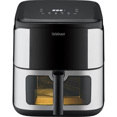 DIGIQUEST Friggitrice ad Aria 8L DOROTEA8  1600-1800W  Finestra Trasparente  Display Touch  8 Programmi  Cestello Antiaderente  Cottura ad aria 360°  Facile da pulire (1/5)