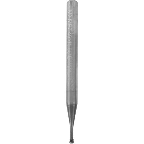 Fraise filetage carbure 3 dents 60° M2.5x0,45xD4x50 pour CNC, outil de coupe acier tungstène (1/5)