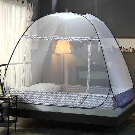 1 moustiquaire de style mongol (modèle arqué) — Gris  Largeur : 1,8 m, Longueur : 2,0 m, Hauteur : 1,50 m (1/5)