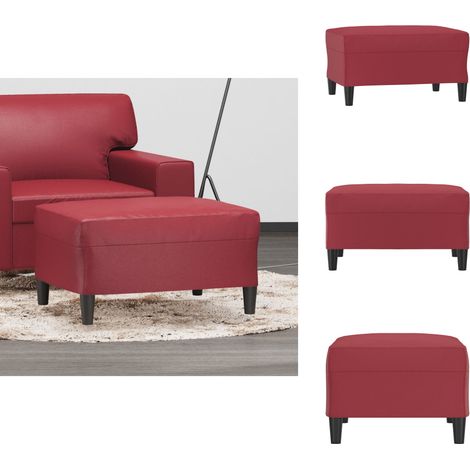 Repose-pied Rouge bordeaux 70x55x41 cm Similicuir - Tabouret - Repose-pied - Pouf - Meuble Salon - Simili Cuir (1/5)