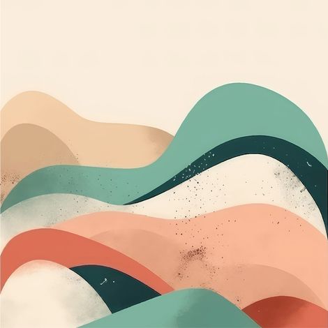 Papier peint panoramique - Vagues Abstrait - 130 cm x 130 cm (1/2)