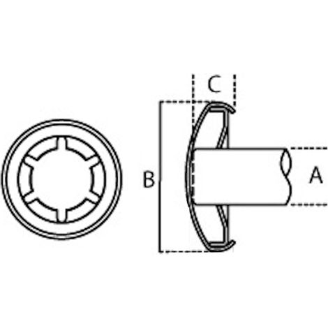 Lot de 2 x calottes autobloquantes diamètre 12 mm