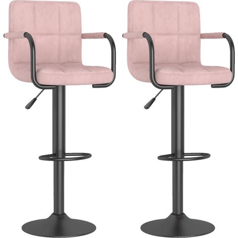 Maison Exclusive - Barhocker 2 Stk. Rosa Samt