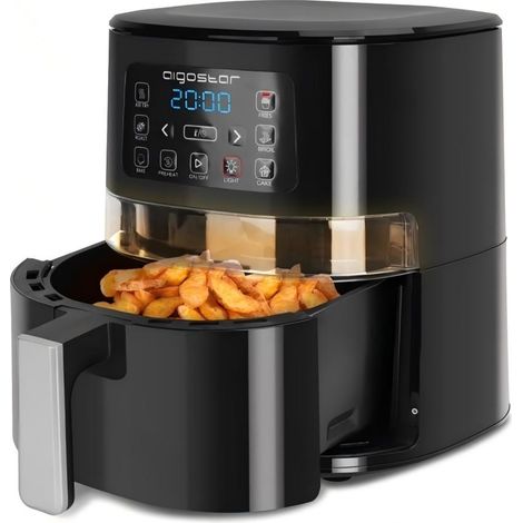 Friteuse sans huile Aigostar 1600 W 4 L, écran tactile intelligent, interrupteur de sécurité à micro-réglage, pour usage domestique (1/2)