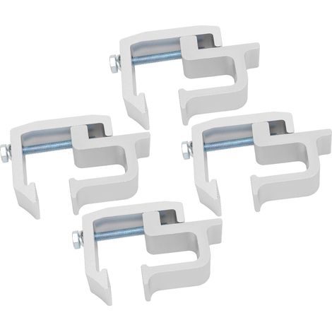 Pinces de fixation pour coque de camion, montage universel, argentées, lot de 4 pour pick-up et benne (1/5)