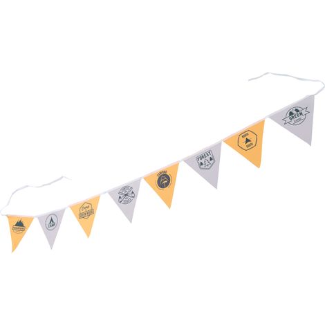 Fanion multicolore suspendu, drapeau triangulaire résistant pour décoration extérieure de jardin, orange et blanc (1/5)