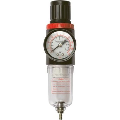 Stanley Druckregler mit 12 Bar maximaler Druck und 180 PSI, Durchmesser 3,5 mm, Höhe 16 cm, robust aus PVC und Plexiglas, präzise Druckkontrolle für sicheren und effizienten Einsatz in pneumatischen (1/4)