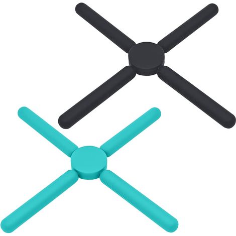 Sous-Plat En Silicone - Résistant Jusqu'à 240 °C - Forme Croix Pliable - Isolation Thermique Pour Casseroles Assiettes Tasses - Lot De 2