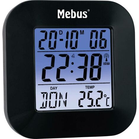 Mebus 51510 radiopiloté(e) Réveil noir (1/3)