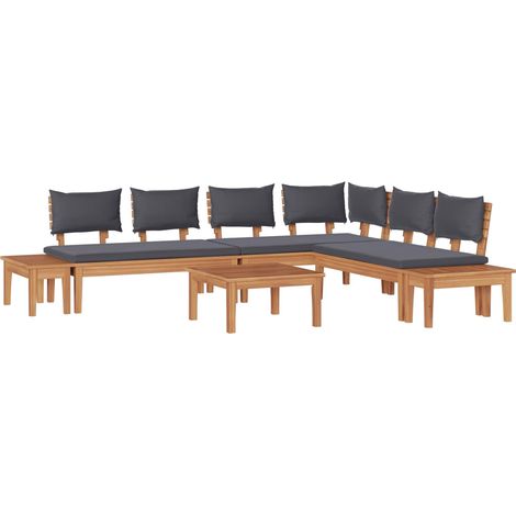 Maison Exclusive - Set Divano da Giardino 3 pz Marrone e Grigio (1/5)