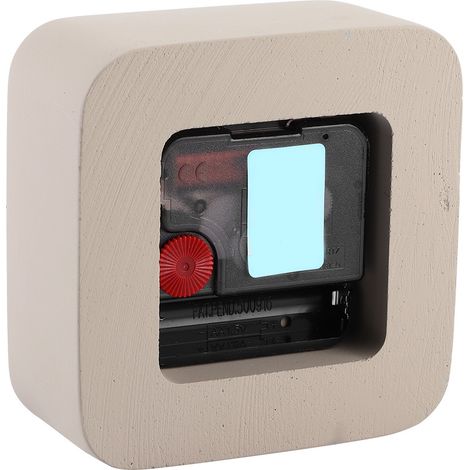 Horloge de bureau carrée simple en ciment GEEKCOOK pour bureau, maison, salon, décoration intérieure - Marron (1/5)
