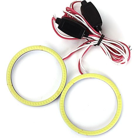 TRADE SHOP - Led Circolare Per Auto 12v Fari Occhi D'angelo Luce Bianco Freddo Anello 10 Cm -