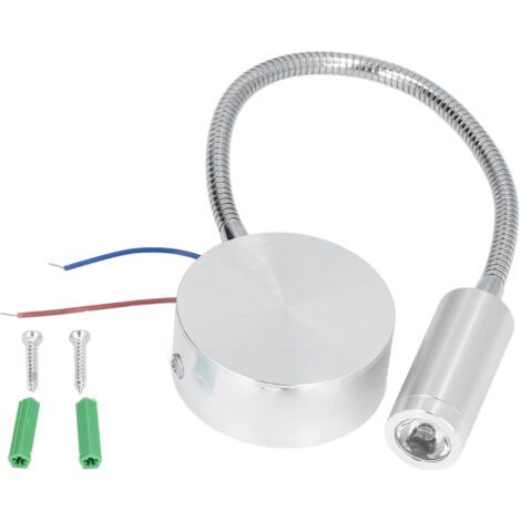 3-W-LED-Spot (4000 K), Wandleuchte aus Aluminium mit flexiblem Schwanenhals für den Innenbereich (Büro, Schule), 85–265 V