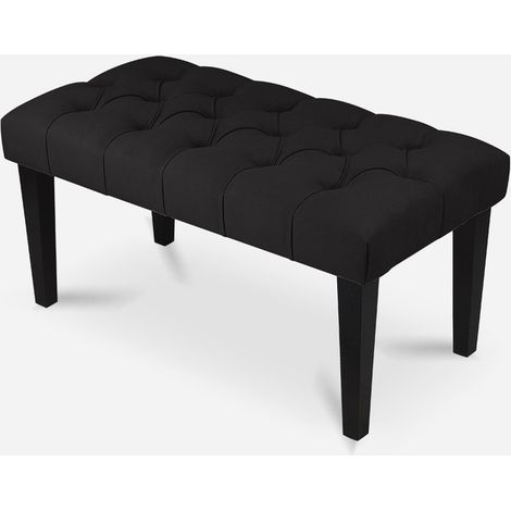 Banquette, bout de lit noir 80x40x40 cm