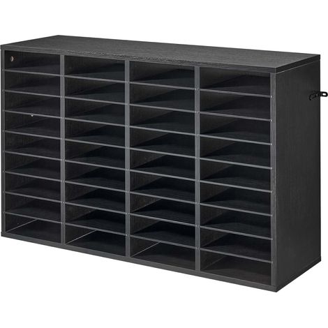 Mophorn Vassoio Portadocumenti da Ufficio con 36 Scomparti e Ripiani Rimovibili, Organizer per Documenti e Carte per Ufficio o Aula, Vassoio Verticale per Corrispondenza e Lettere, Colore Nero (1/5)