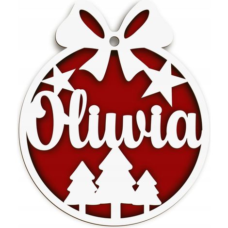 Decorazione natalizia in legno per albero di Natale con nome, bianca, 1 pezzo, ideale come regalo per i nonni. (1/3)