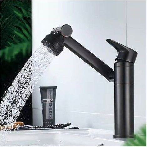 Bathroom Faucet, 360° Swivel Adjustable Basin Mixer Tap, Modern Basin Faucet with 3 Spray Modes, Matte Black Elegant (1/4)