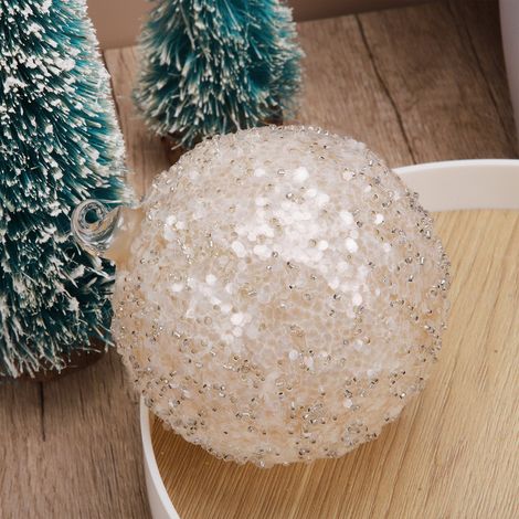 Boule de Noël décorative à paillettes, boules de verre suspendues, idéale pour les mariages, fêtes et festivals. (1/5)
