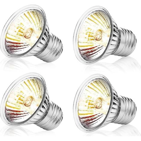 Ampoule Chauffante Terrarium, 4 Pièces 25W Ampoule UVA UVB Tortue Dimmable Lampe Terrarium Tortue Lampe Chauffante Poussin pour Lézard Dragon Barbu Serpent (1/5)