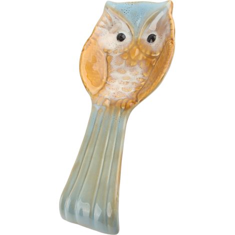 Porte-cuillère hibou artistique en céramique pour la décoration de la cuisine et de la maison (1/5)
