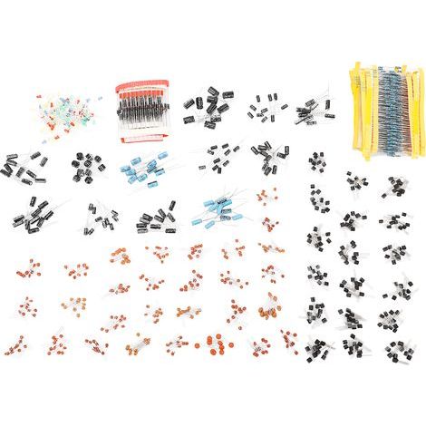 Ensemble de composants électroniques, 1400 pièces, résistance à Film métallique, condensateur électrolytique en céramique, Transistor, Kit de diodes LED pour bricolage