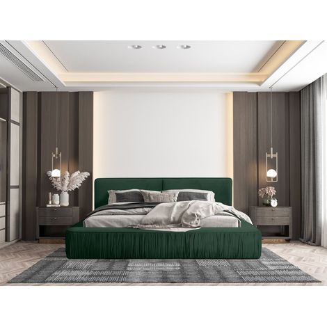 Polsterbett Doppelbett LEXIE 140x200cm in Stoff Riviera Grün (1/5)