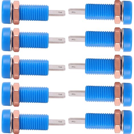 Lot de 10 adaptateurs de panneau avec connecteurs banane de 4 mm pour instruments électroniques (bleu) (1/5)