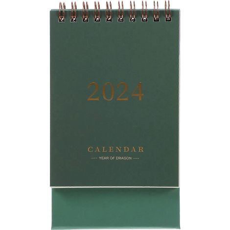 Calendrier de bureau mensuel, calendrier de bureau sur pied, calendrier de table, accessoire pour la maison-20.00X9.50X7.00CM-Green (1/4)