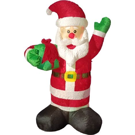 Babbo Natale Gonfiabile Gigante per Esterni con Luci alto 244 cm Decorazione Natalizia con Kit Fissaggio antivento incluso