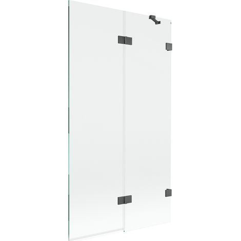 Mexen Lunar paroi de baignoire 2 battants droite 100 x 150 cm, transparent, gris canon brossé - 897-100-100-66-00-P (1/5)