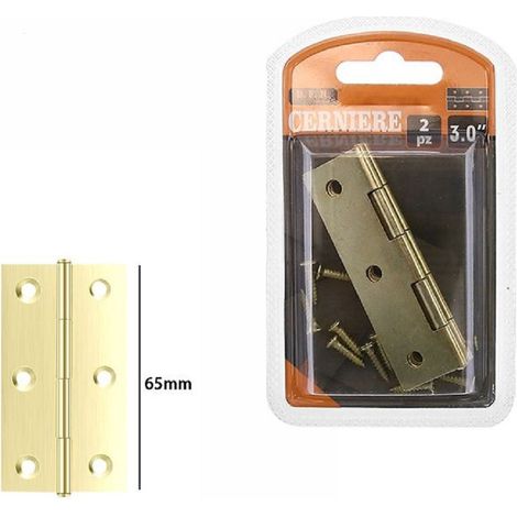 TrAdE Shop Traesio - Set 2 Pezzi Cerniere In Ottone Per Porte Mobili Armadi Sportelli Ante 65mm 69040 -