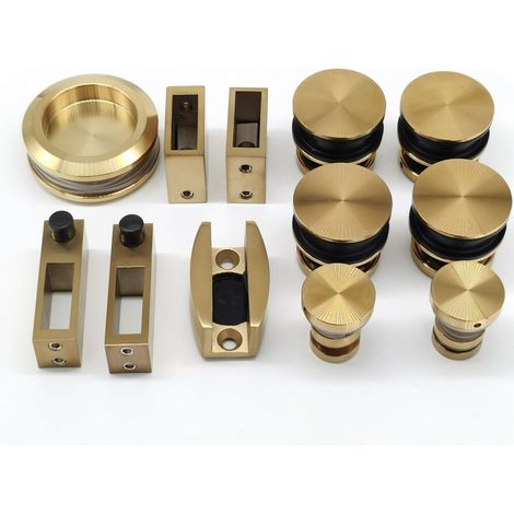 Kit de quincaillerie pour porte de grange Système coulissant de porte en verre, quincaillerie de porte de grange coulissante, accessoire de système de rouleaux coulissants Facile à installer en douceu (1/5)
