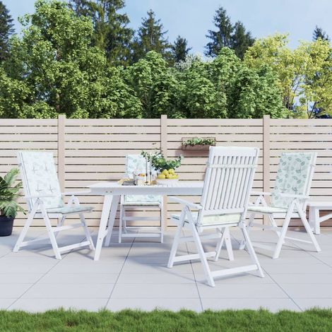 Coussins de chaise,Rembourrés pour chaise à dossier haut 4 pcs modèle de feuille tissu BGT51706 (1/5)