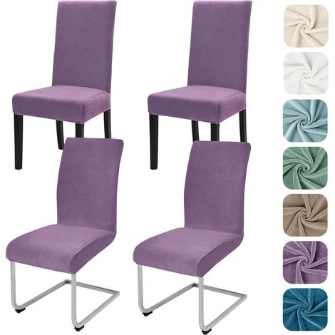 Samt Stuhlhussen 4er Set, elastisch, waschbar, für Esszimmerstühle (1/5)